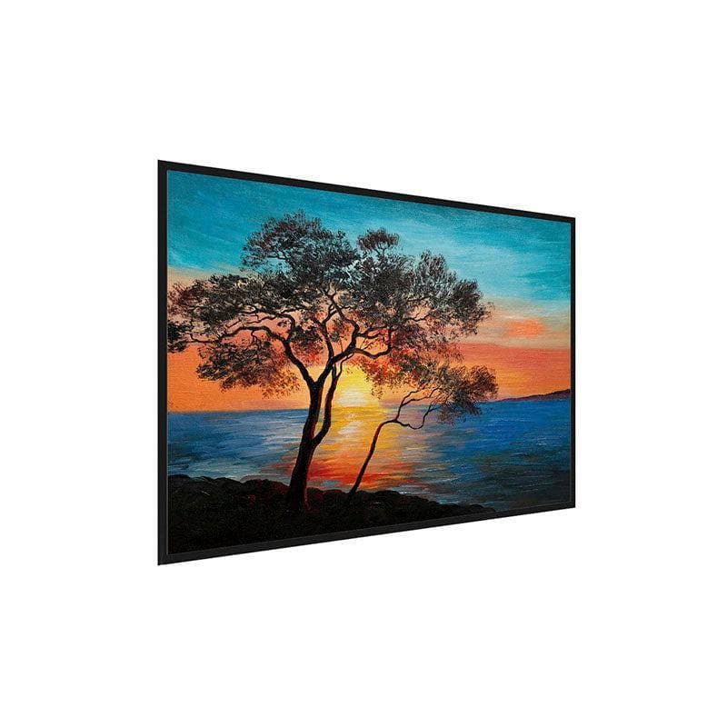 Wall Art & Paintings - Tree At The Lake Wall Painting - Black Frame