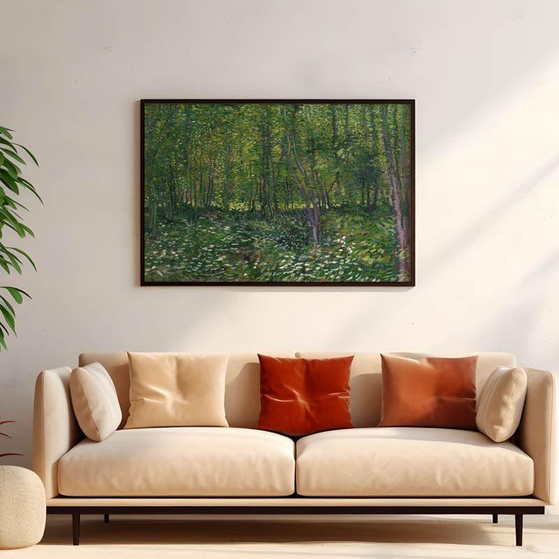 Wall Art & Paintings - Trees And Undergrowth By Vincent Van Gogh - Black Frame