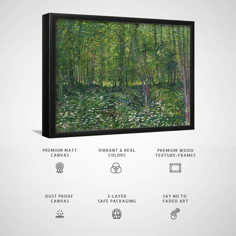 Wall Art & Paintings - Trees And Undergrowth By Vincent Van Gogh - Black Frame