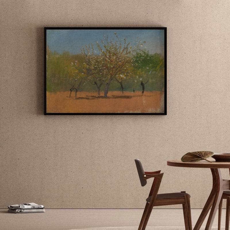 Wall Art & Paintings - Trees In Bloom Wall Painting - Black Frame