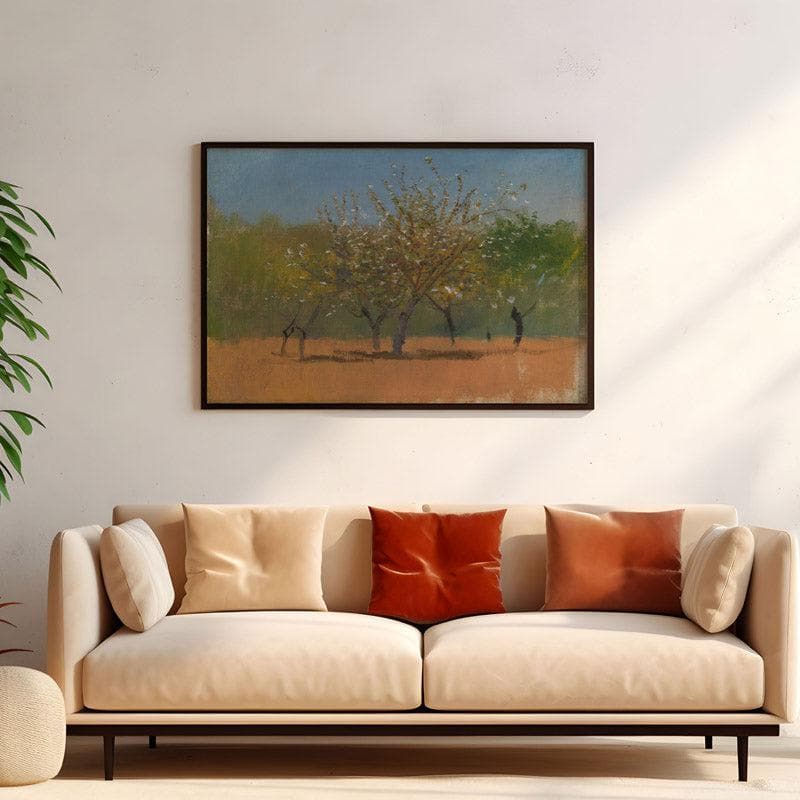 Wall Art & Paintings - Trees In Bloom Wall Painting - Black Frame