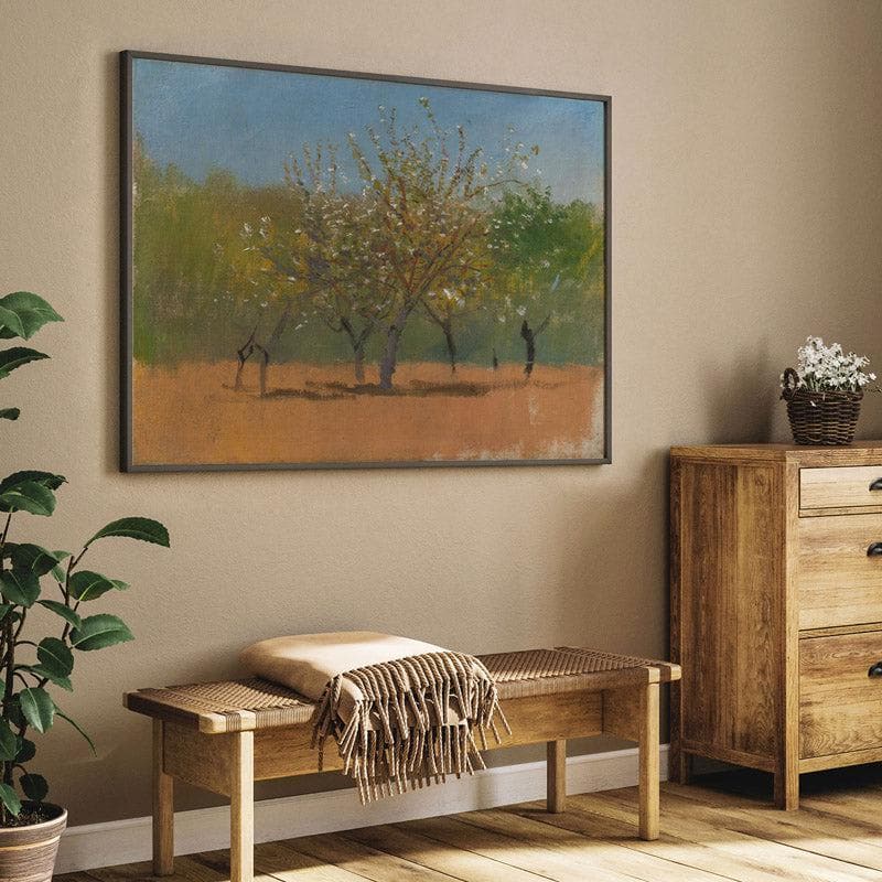 Wall Art & Paintings - Trees In Bloom Wall Painting - Black Frame