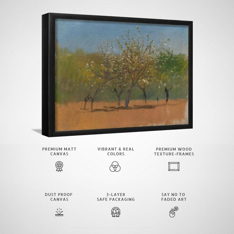 Wall Art & Paintings - Trees In Bloom Wall Painting - Black Frame