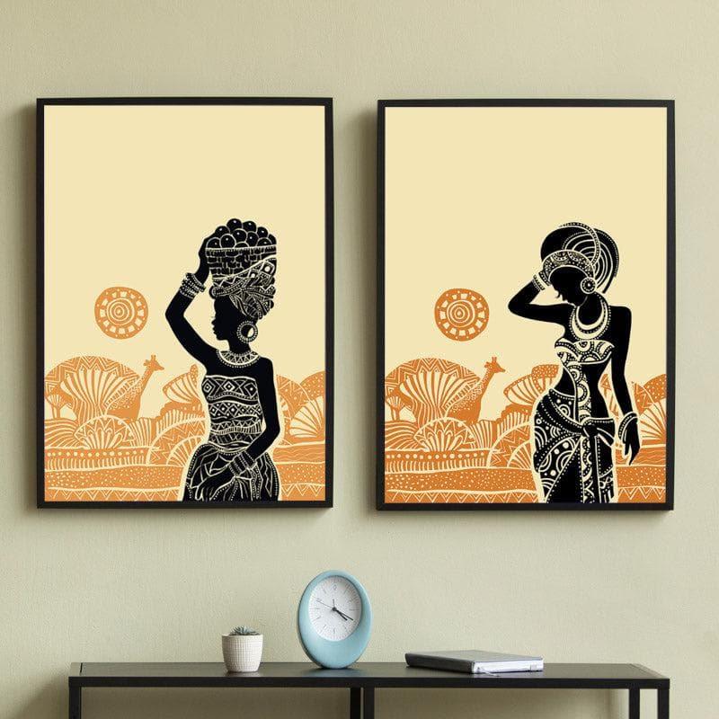 Wall Art & Paintings - Tribal Feminine Wall Art - Set Of Two