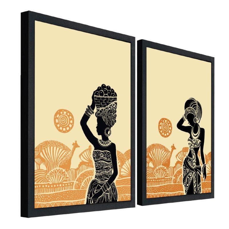 Wall Art & Paintings - Tribal Feminine Wall Art - Set Of Two