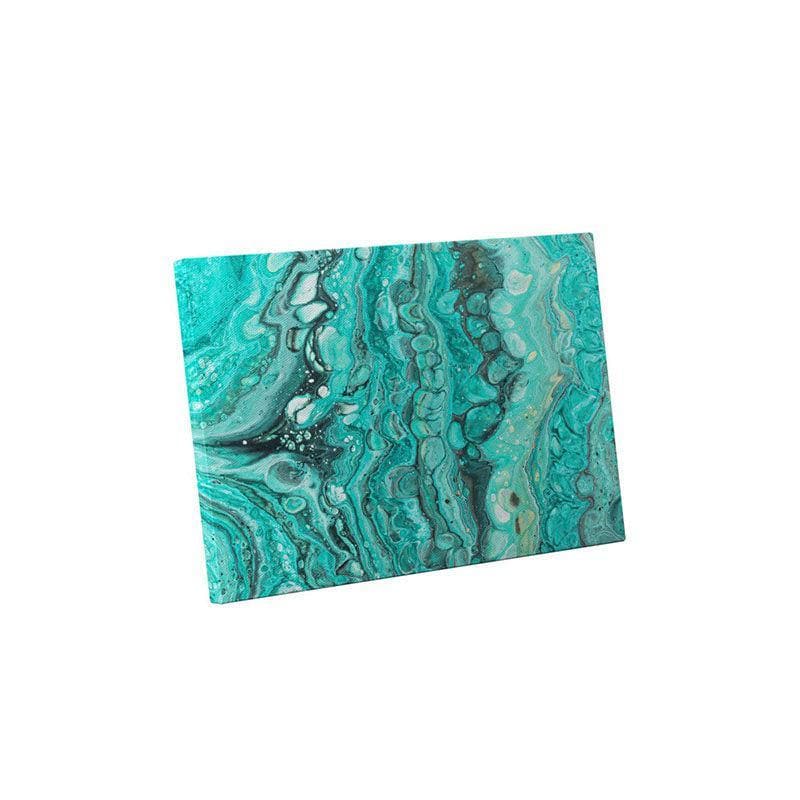 Wall Art & Paintings - Turquoise Fluid Wall Painting - Gallery Wrap