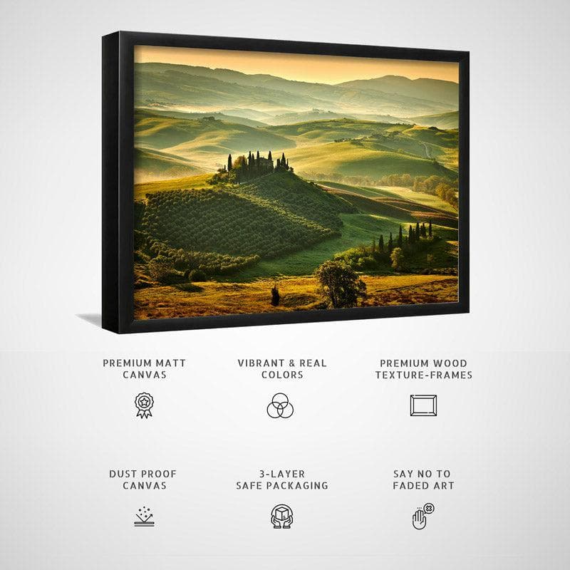 Wall Art & Paintings - Tuscany Spring Wall Painting - Black Frame