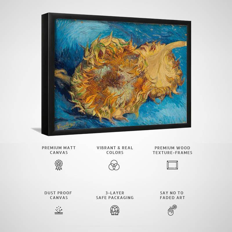 Wall Art & Paintings - Two Cut Sunflowers By Vincent Van Gogh - Black Frame