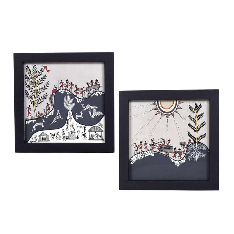 Wall Art & Paintings - Varuti Vaya Warli Wall Art - Set Of Two