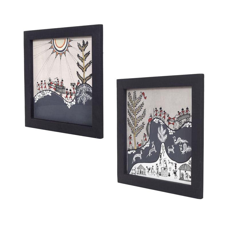 Wall Art & Paintings - Varuti Vaya Warli Wall Art - Set Of Two