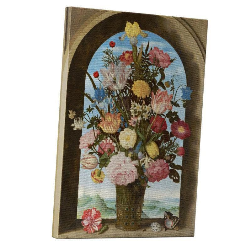 Wall Art & Paintings - Vase Of Flowers By Window Wall Painting - Gallery Wrap