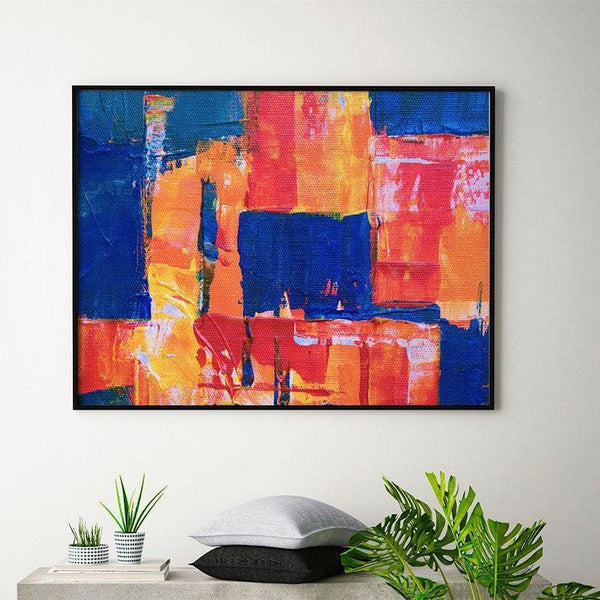 Wall Art & Paintings - Vibrant Abstract Wall Painting - Black Frame