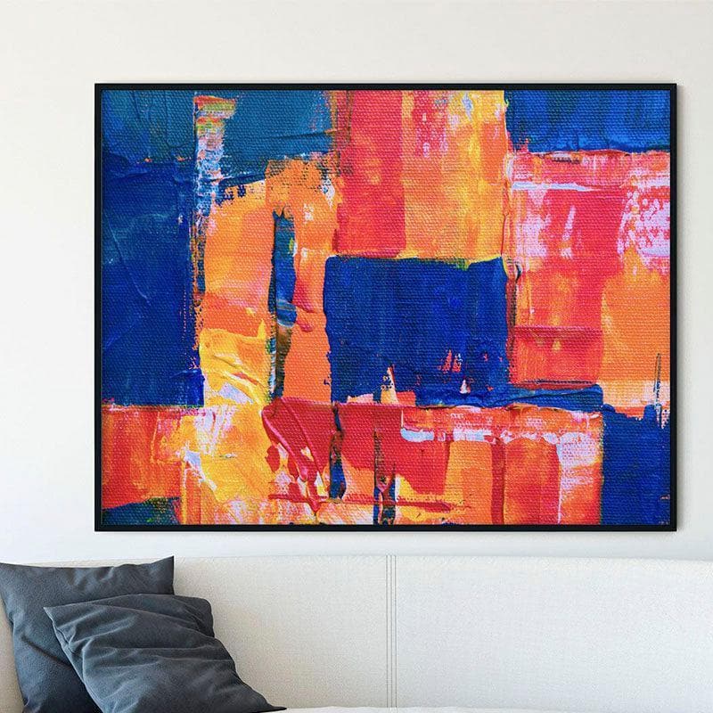 Wall Art & Paintings - Vibrant Abstract Wall Painting - Black Frame