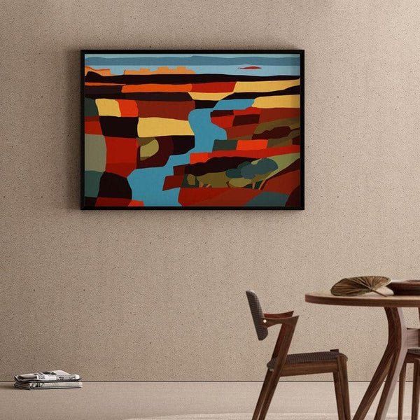 Wall Art & Paintings - Vibrant Plains Wall Painting - Black Frame