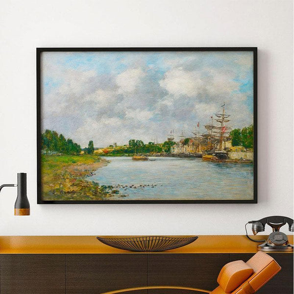 Wall Art & Paintings - View Of The Port Wall Painting - Black Frame