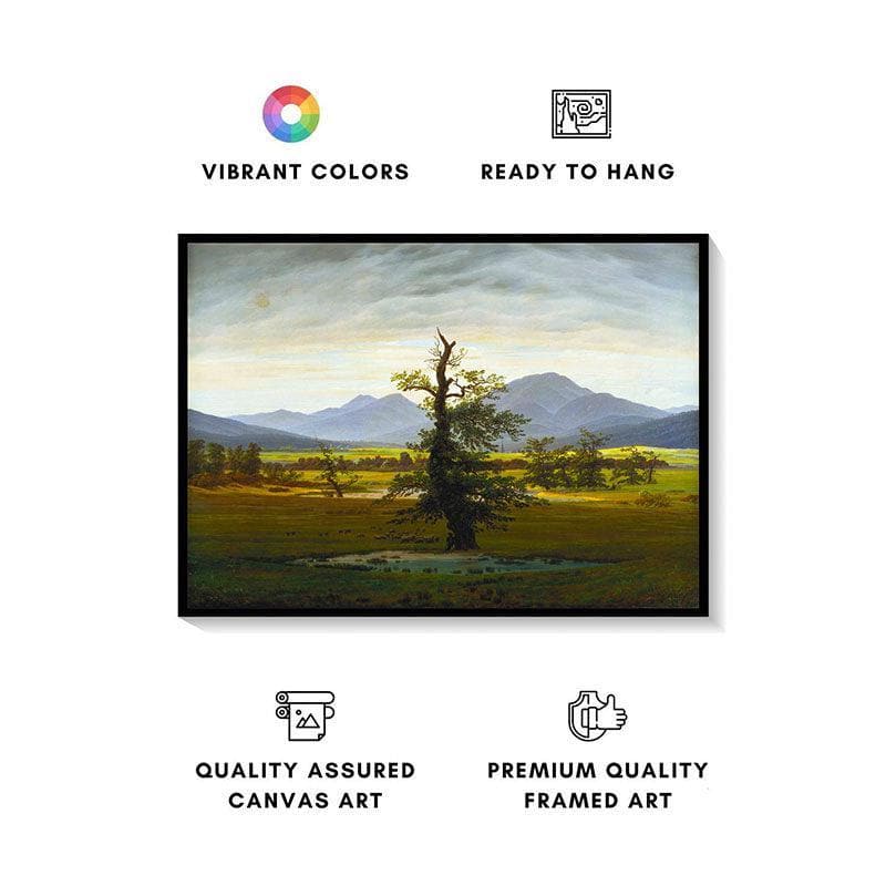 Buy Village Landscape Wall Painting - Black Frame Wall Art & Paintings from Vaaree