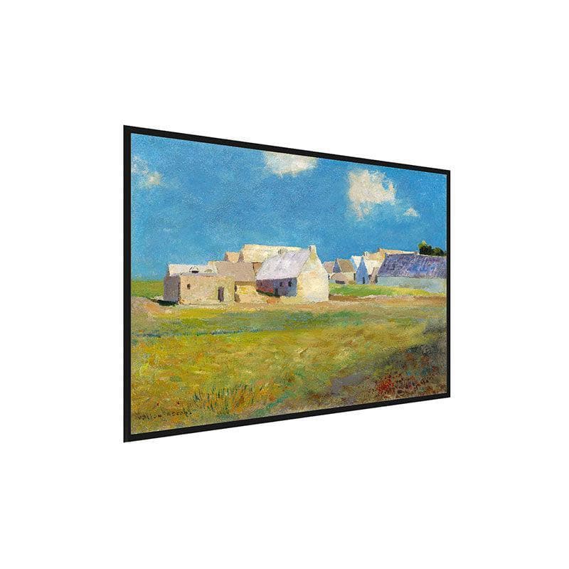 Wall Art & Paintings - Village Side Wall Painting - Black Frame