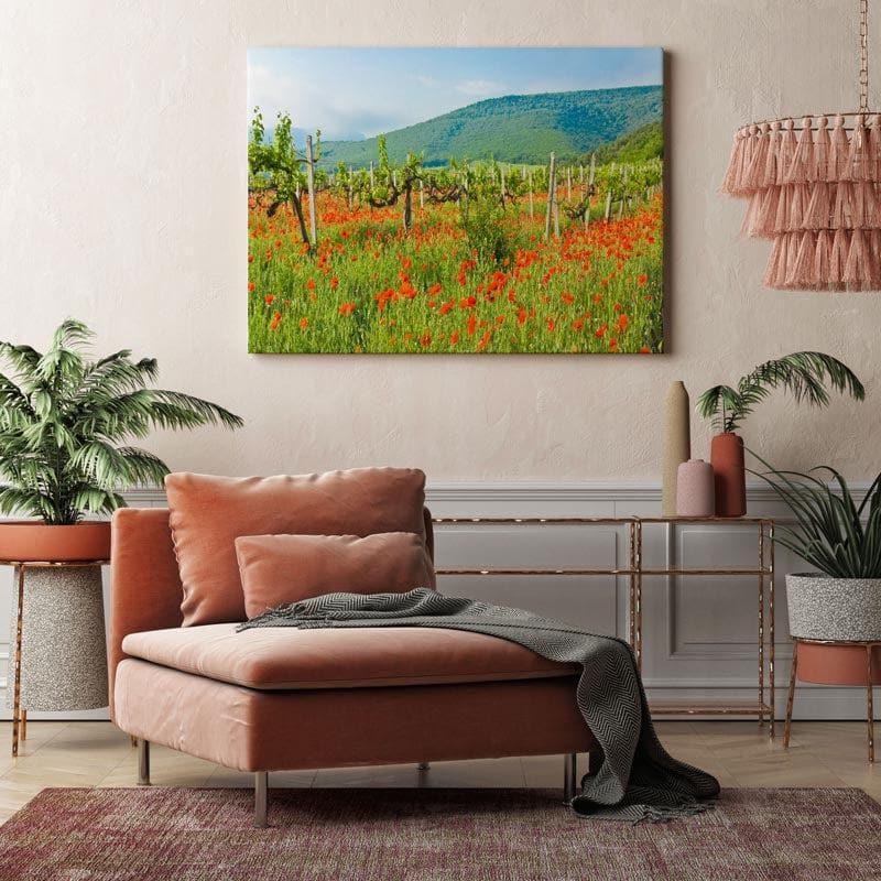 Wall Art & Paintings - Vineyard And Hills Wall Painting - Gallery Wrap