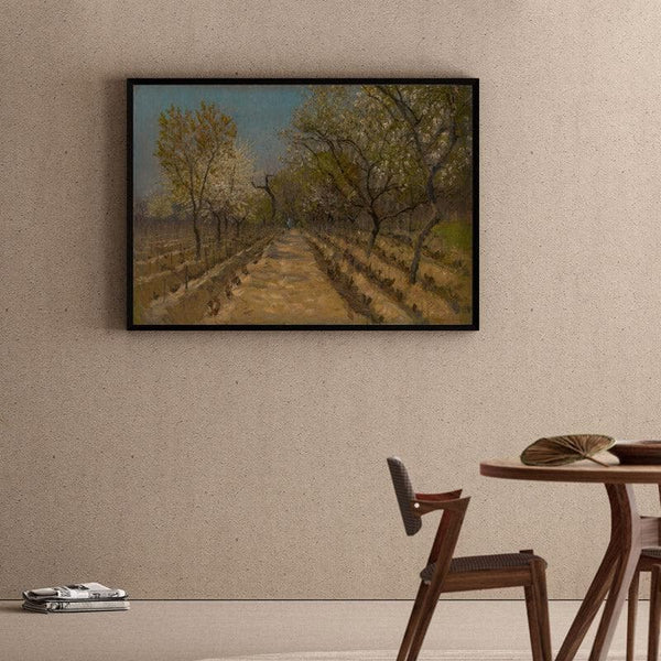 Wall Art & Paintings - Vineyard Valley Wall Painting - Black Frame