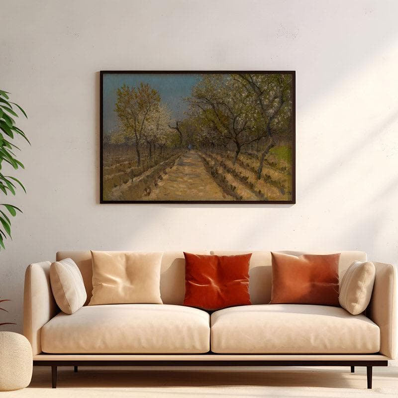 Wall Art & Paintings - Vineyard Valley Wall Painting - Black Frame