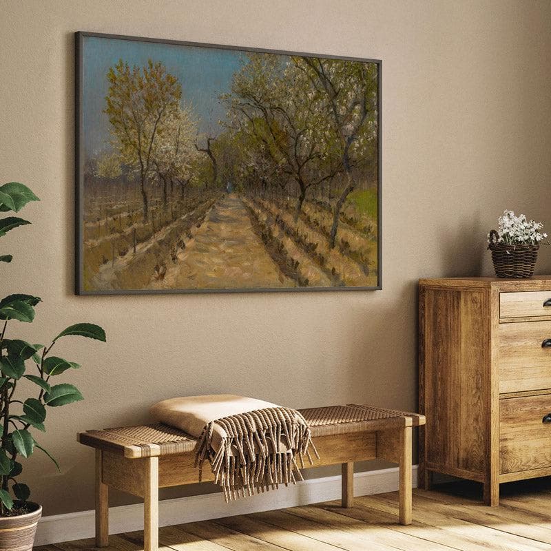 Wall Art & Paintings - Vineyard Valley Wall Painting - Black Frame