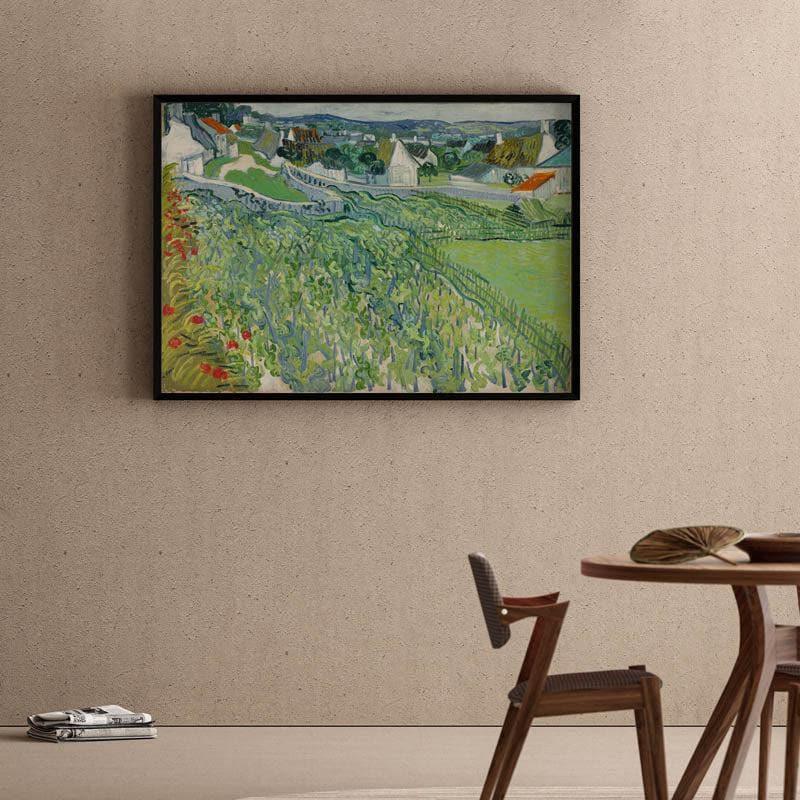 Wall Art & Paintings - Vineyards At Auvers By Vincent Van Gogh - Black Frame