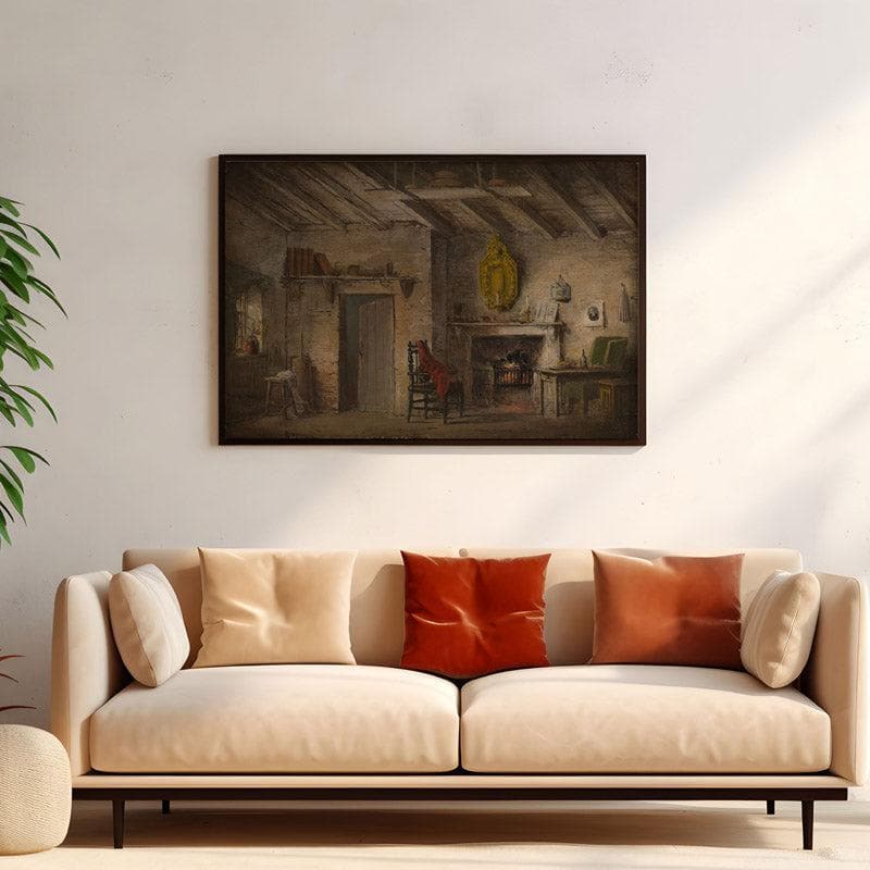 Wall Art & Paintings - Vintage Interior Wall Painting - Black Frame