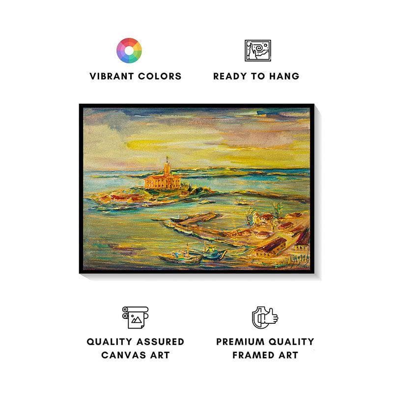 Wall Art & Paintings - Vivid Sunset Wall Painting - Black Frame