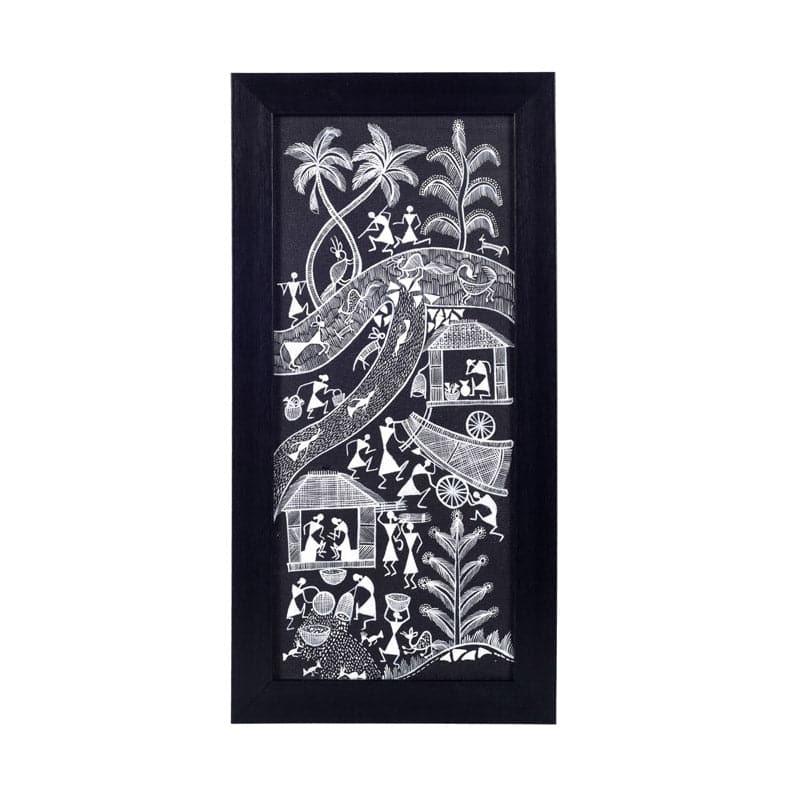 Wall Art & Paintings - Warli Mist Wall Art - Black