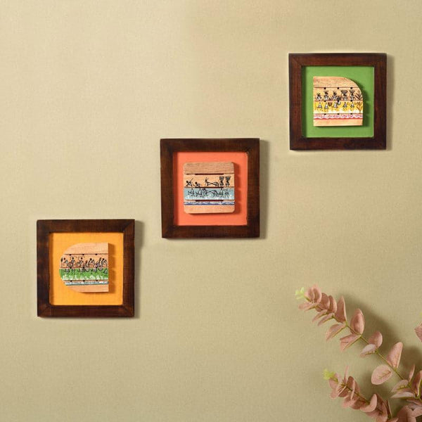 Wall Art & Paintings - Warli Wrap Wall Art - Set Of Three