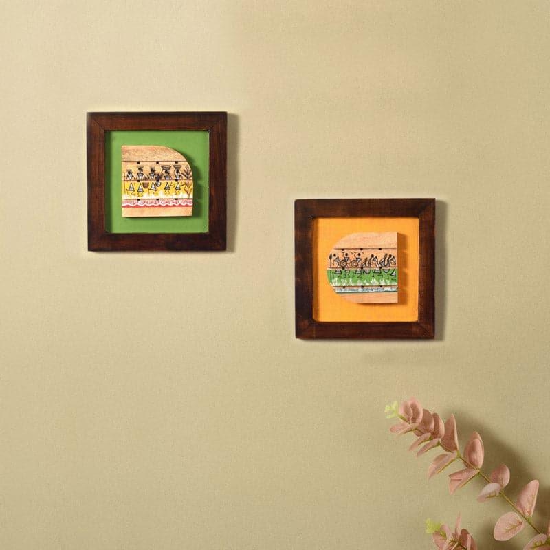 Wall Art & Paintings - Warli Wrap Wall Art - Set Of Two