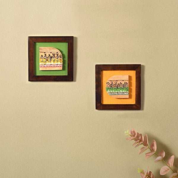 Wall Art & Paintings - Warli Wrap Wall Art - Set Of Two