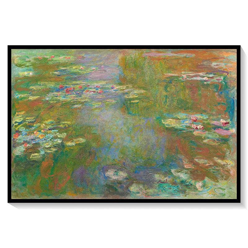 Wall Art & Paintings - Water Lily & Pond Painting - Black Frame