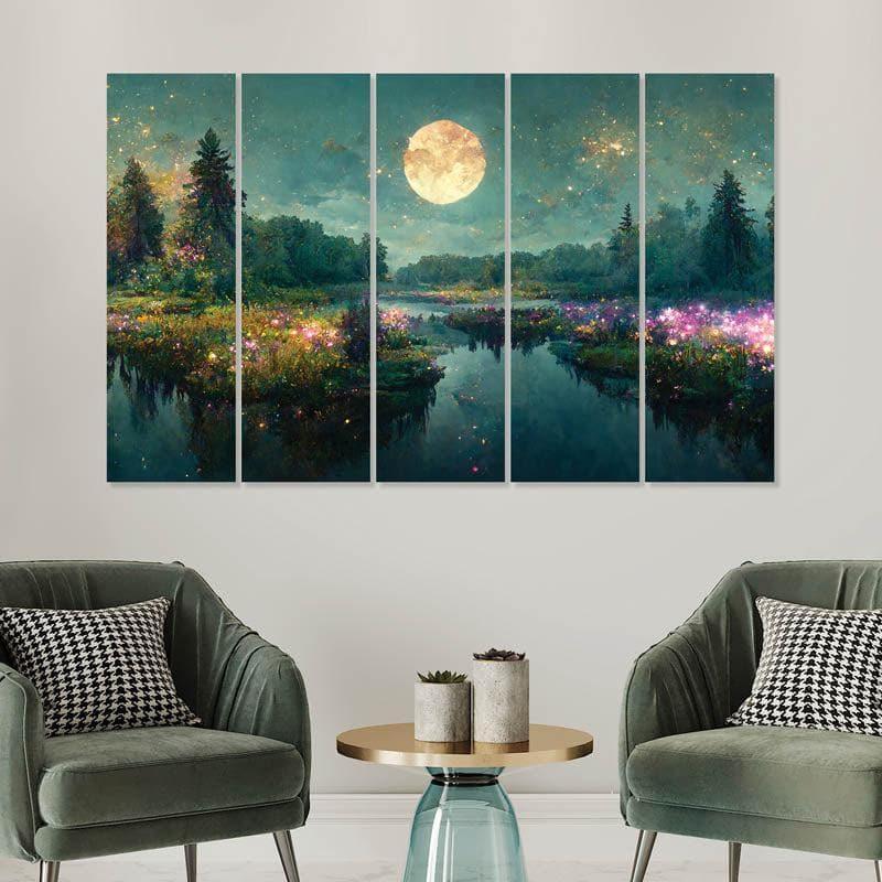 Buy Waterscape View Wall Art - Set Of Five Wall Art & Paintings from Vaaree