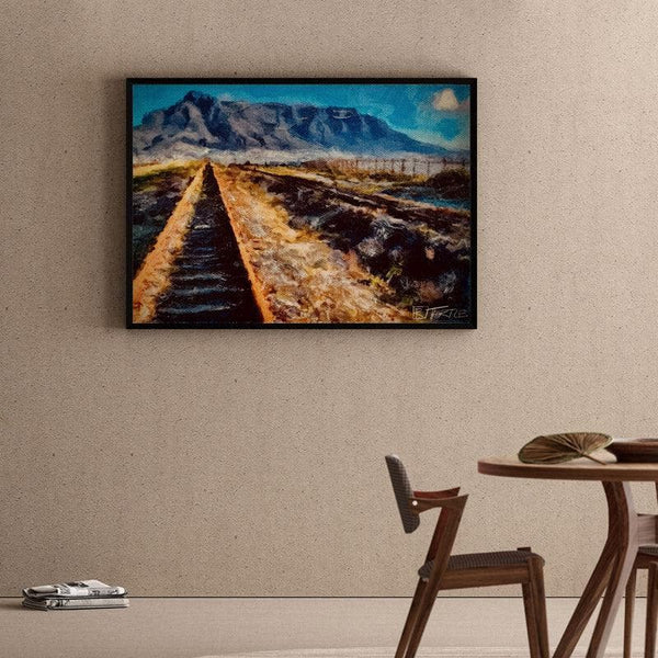 Wall Art & Paintings - Way To The Mountains Wall Painting - Black Frame