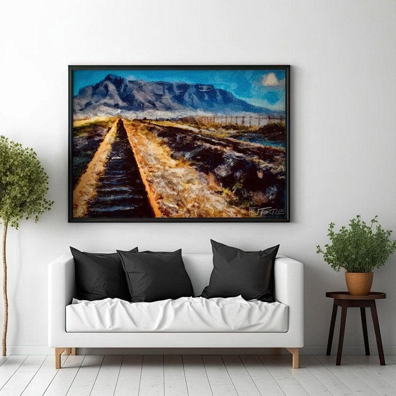 Wall Art & Paintings - Way To The Mountains Wall Painting - Black Frame