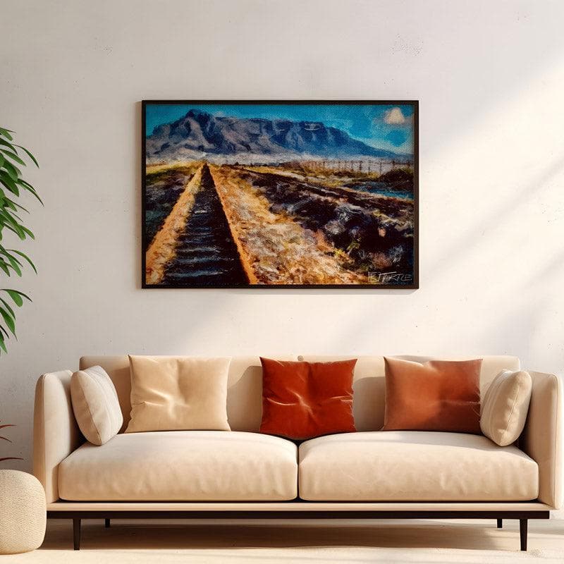 Wall Art & Paintings - Way To The Mountains Wall Painting - Black Frame