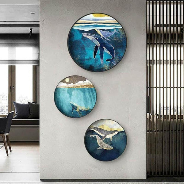 Buy Whale Dance Wall Art - Set Of Three Wall Art & Paintings from Vaaree