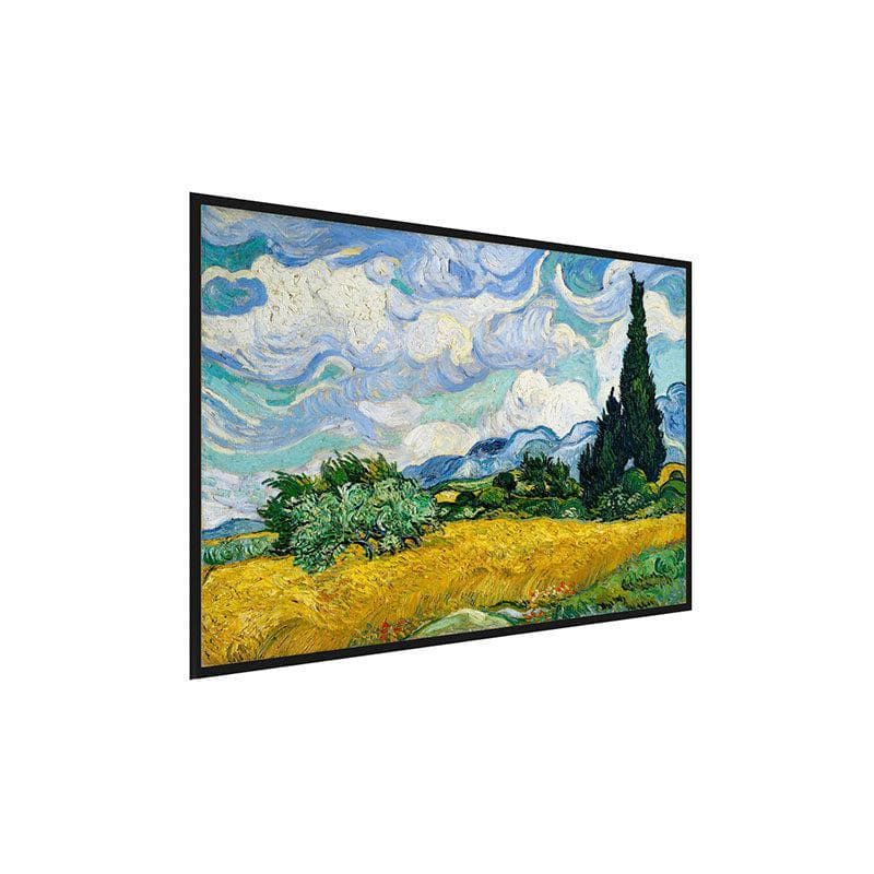 Buy Wheat Field With Cypresses Wall Painting - Black Frame Wall Art & Paintings from Vaaree