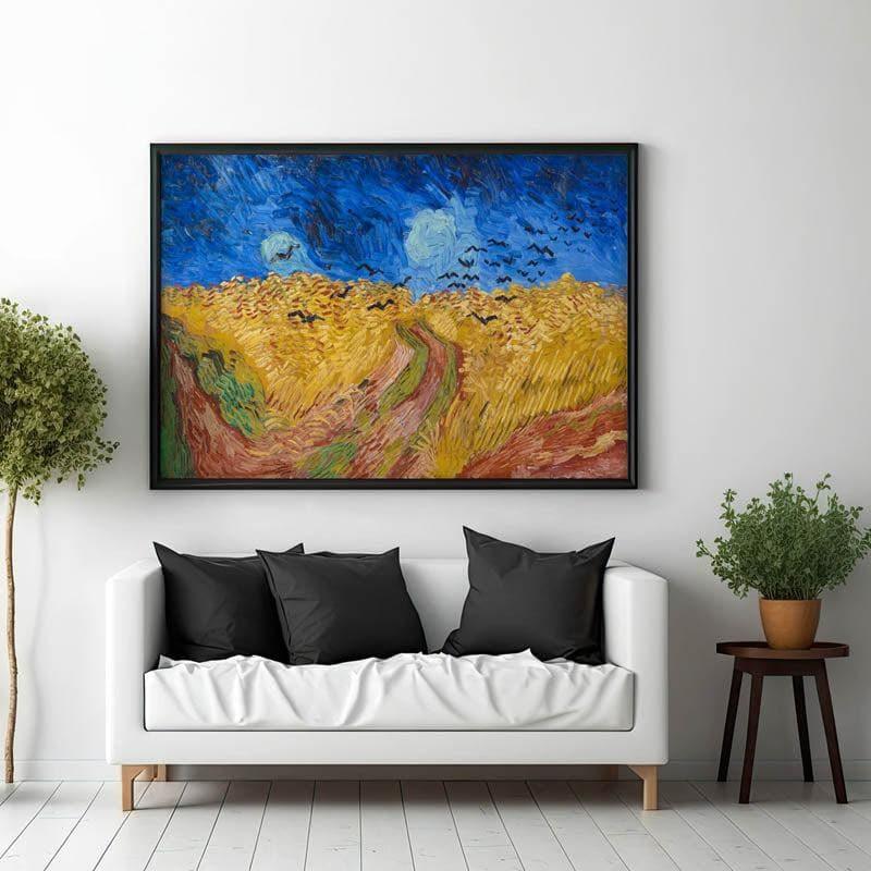 Wall Art & Paintings - Wheatfield With Crows 1890 By Vincent Van Gogh - Black Frame