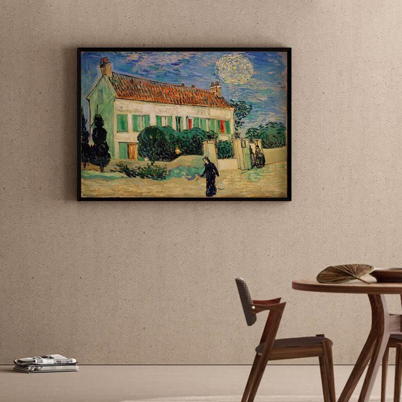 Wall Art & Paintings - Whitehousenight By Vincent Van Gogh - Black Frame