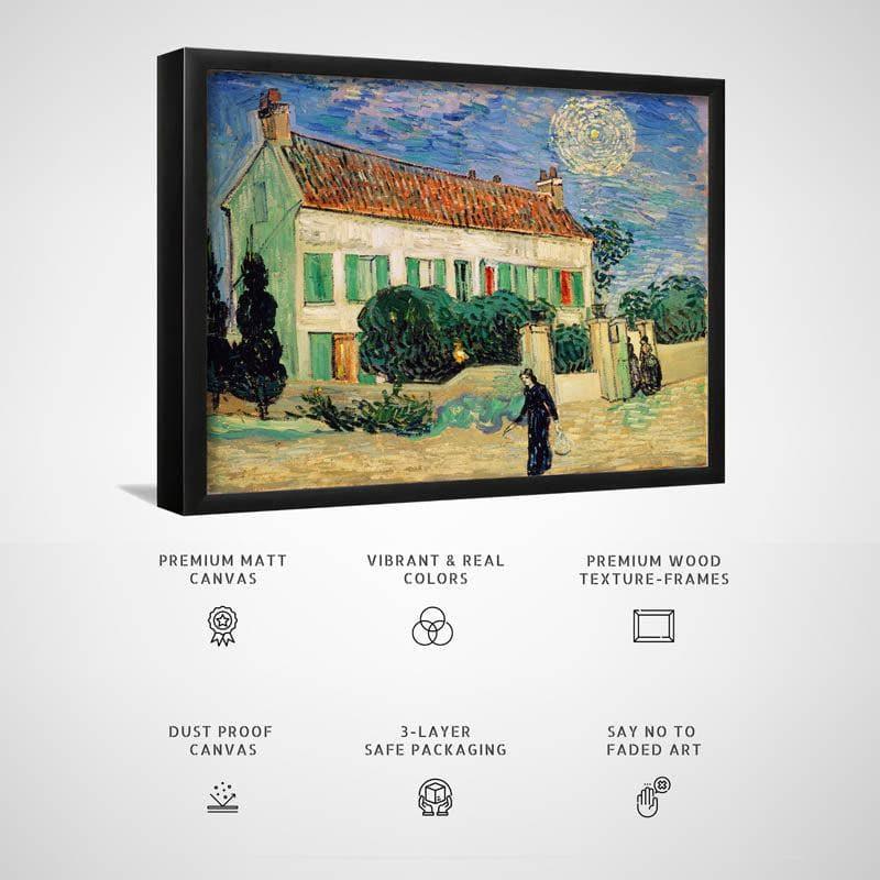 Wall Art & Paintings - Whitehousenight By Vincent Van Gogh - Black Frame