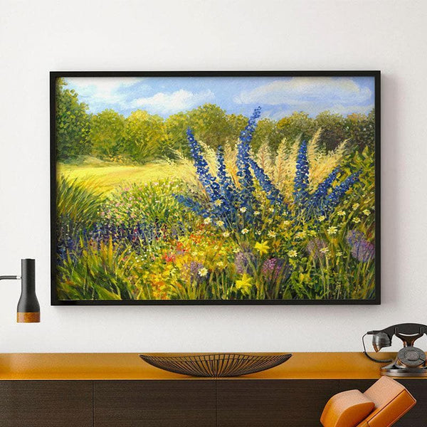 Wall Art & Paintings - Wild Flowers Canvas Painting - Black Frame