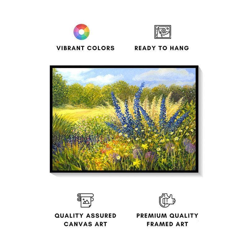 Buy Wild Flowers Canvas Painting - Black Frame Wall Art & Paintings from Vaaree