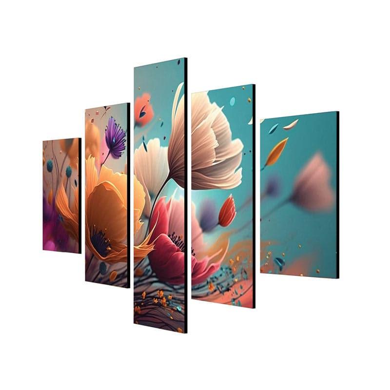 Buy Wind In The Bloom Wall Art - Set Of Five Wall Art & Paintings from Vaaree