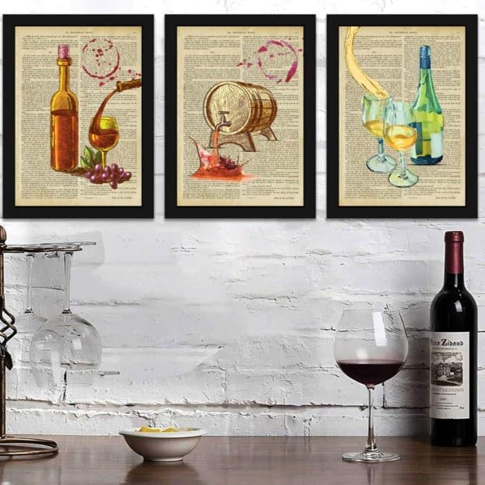 Wall Art & Paintings - Wine Wista Wall Art - Set Of Three