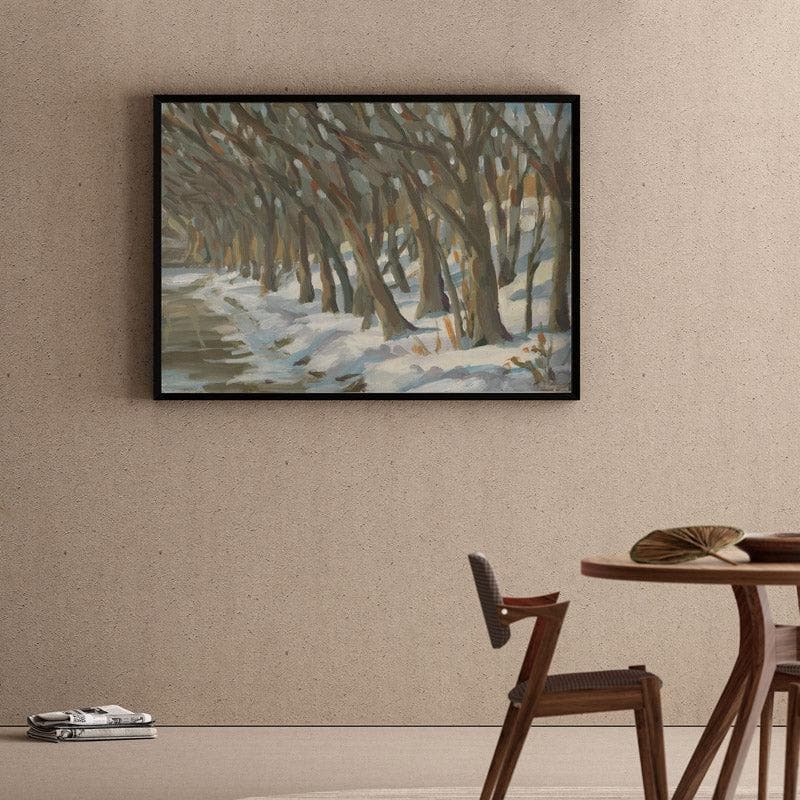 Buy Winter Trees Wall Painting - Black Frame Wall Art & Paintings from Vaaree