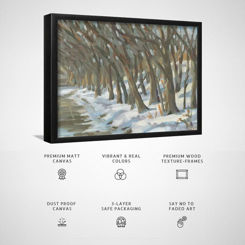 Wall Art & Paintings - Winter Trees Wall Painting - Black Frame