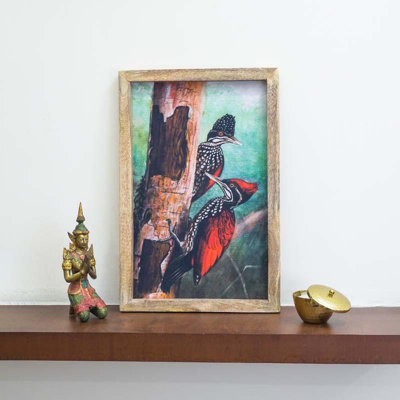 Buy Woodpeckers Canvas Painting Wall Art & Paintings from Vaaree