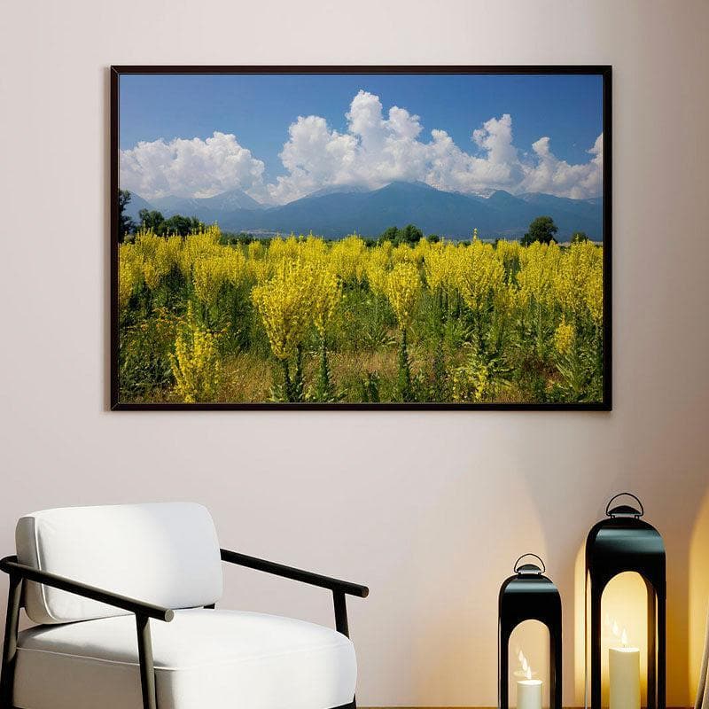 Wall Art & Paintings - Yellow Field Wall Painting - Black Frame